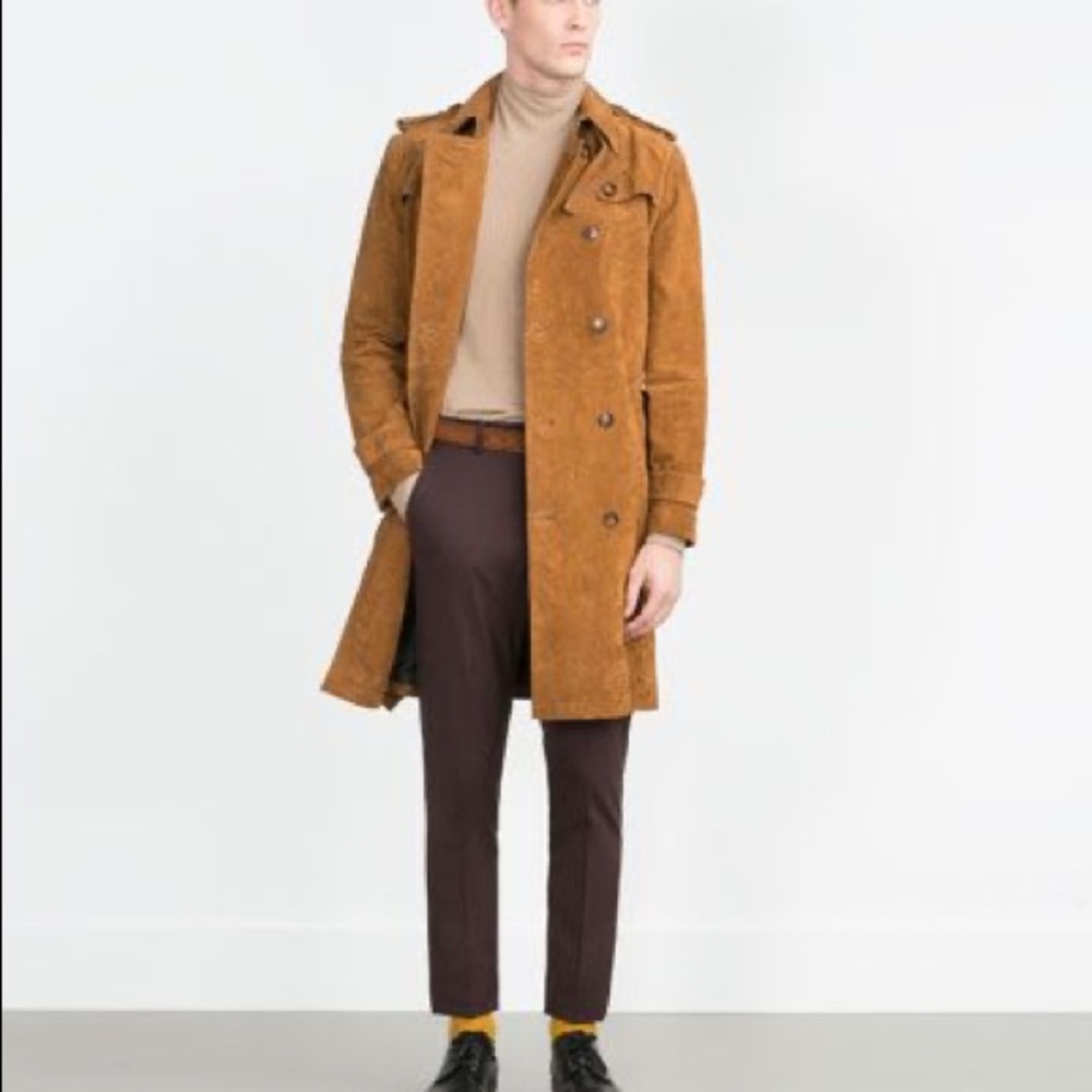 ZARA Double breasted peccary trench coat
